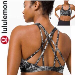 Lululemon Free To Be Serene Bra 10 Light Support, C/D Cup  Aerify Jacquard Black